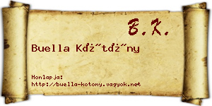 Buella Kötöny névjegykártya
